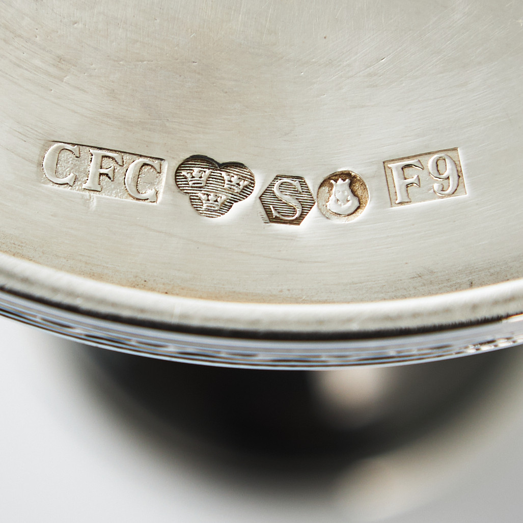 C.F. CARLMAN. A pair of Swedish 20th century silver candlesticks, mark of C.F. Carlman, Stockholm 1956.