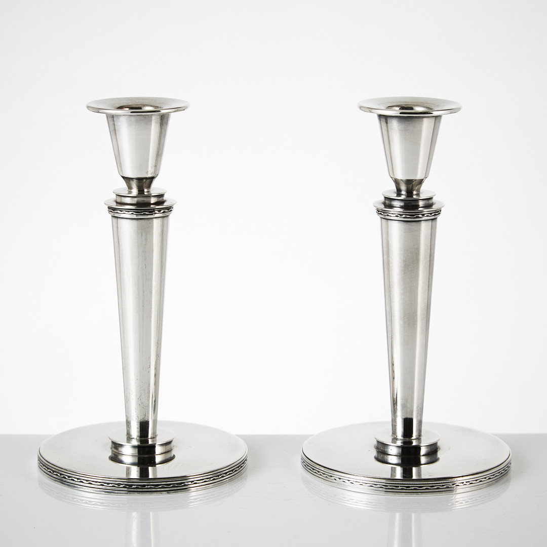 C.F. CARLMAN. A pair of Swedish 20th century silver candlesticks, mark of C.F. Carlman, Stockholm 1956.