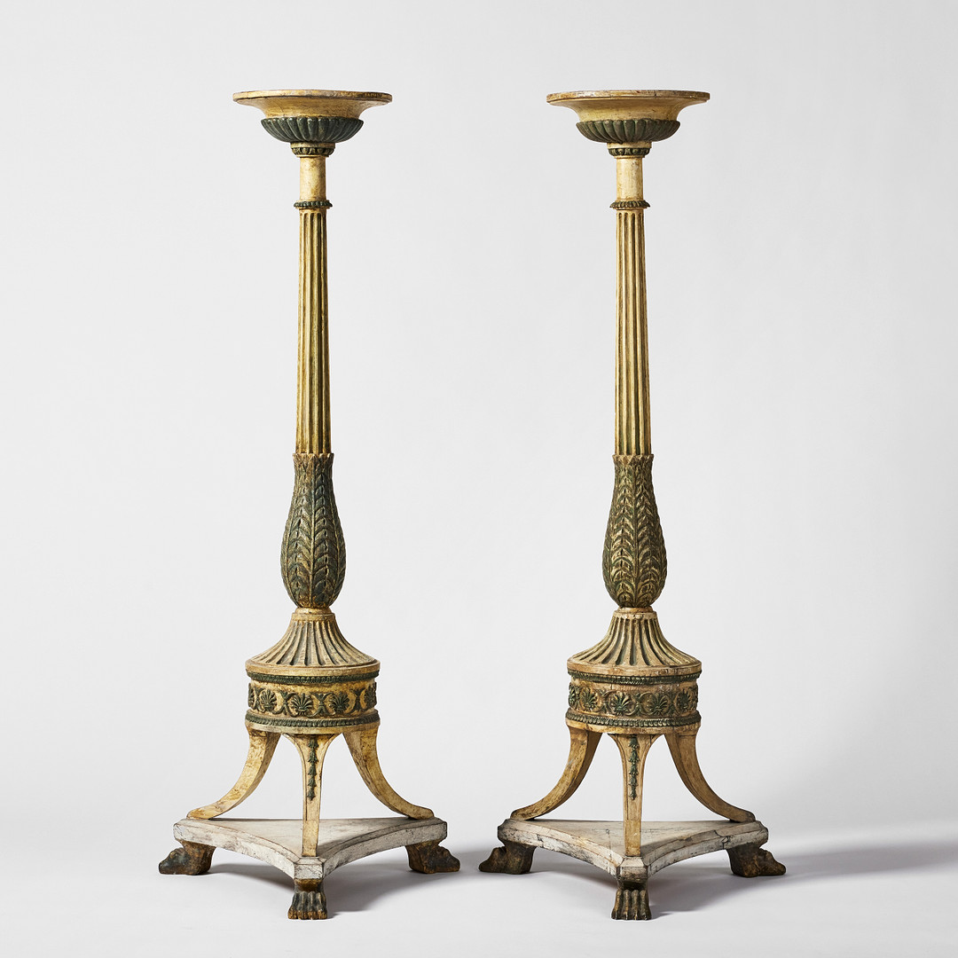 TORCHERER, ett par, sengustavianska stockholmsarbeten, Pehr Ljungs art.
