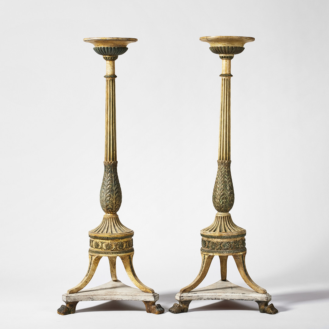 TORCHERER, ett par, sengustavianska stockholmsarbeten, Pehr Ljungs art.