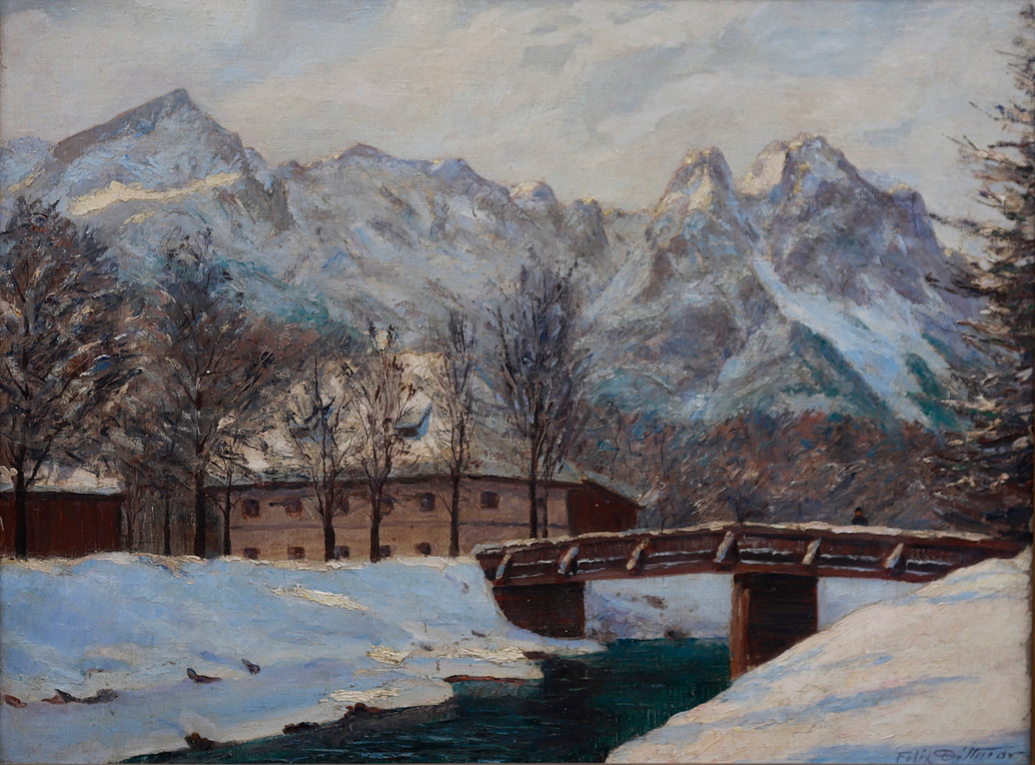 FÉLIX DITTMAR. Snowy landscape.