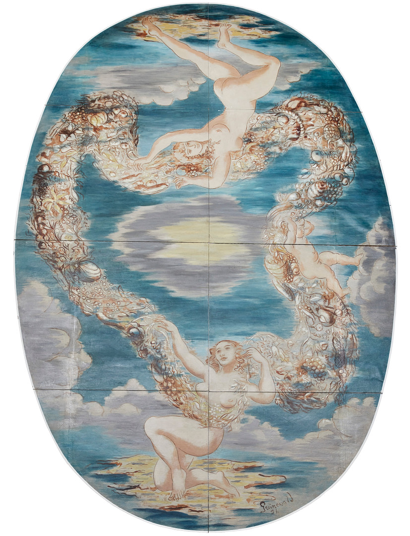 ISAAC GRÜNEWALD 1889–1946. Plafondmålning (8 delar) 450 x 310 cm.