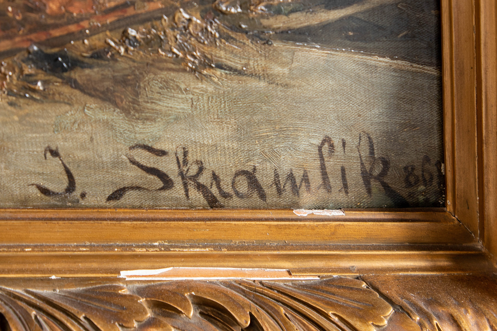 JAN SKRAMLIK (1860-1936). Verhandlung der Mitgift.