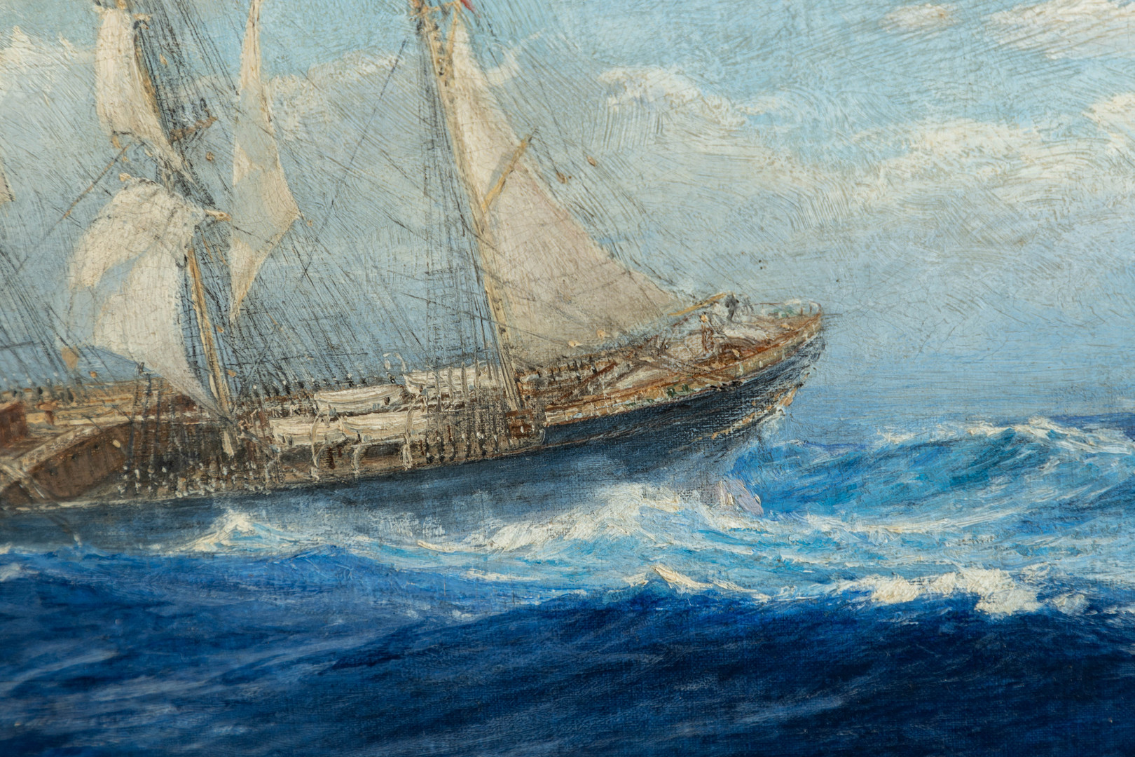 HUGO SCHNARS-ALQUIST (1855-1939). Begegnung zweier Großsegler auf See.