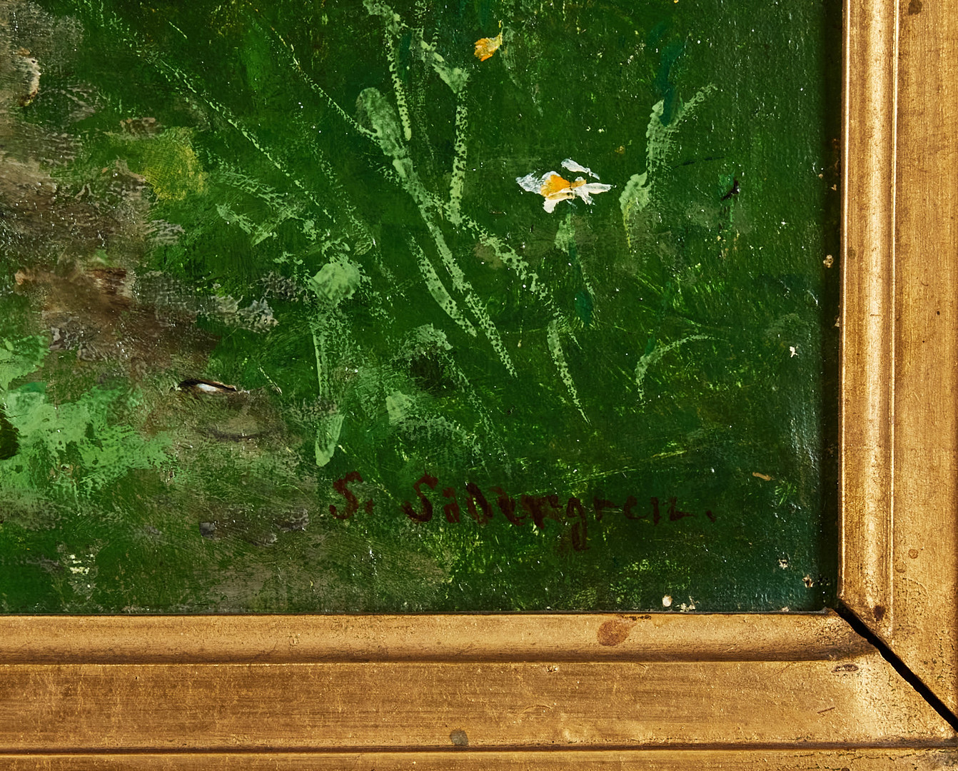 SOPHIE SÖDERGREN. Vila i gröngräset, olja på duk, 48 x 60 cm.