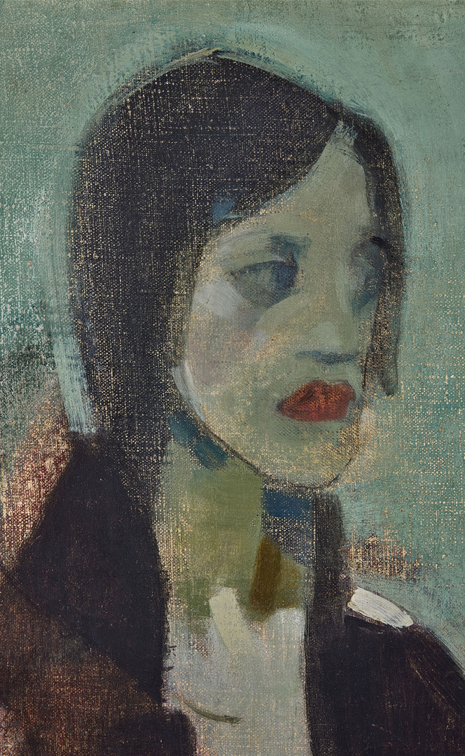 HELENE SCHJERFBECK. Spetssjalen, signerad, olja på duk.
