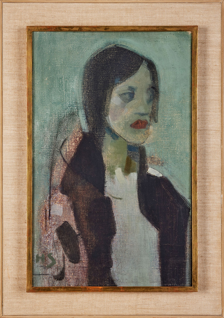 HELENE SCHJERFBECK. Spetssjalen, signerad, olja på duk.