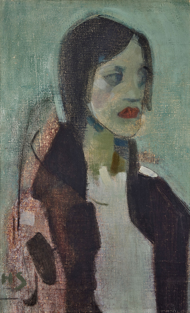 HELENE SCHJERFBECK. Spetssjalen, signerad, olja på duk.