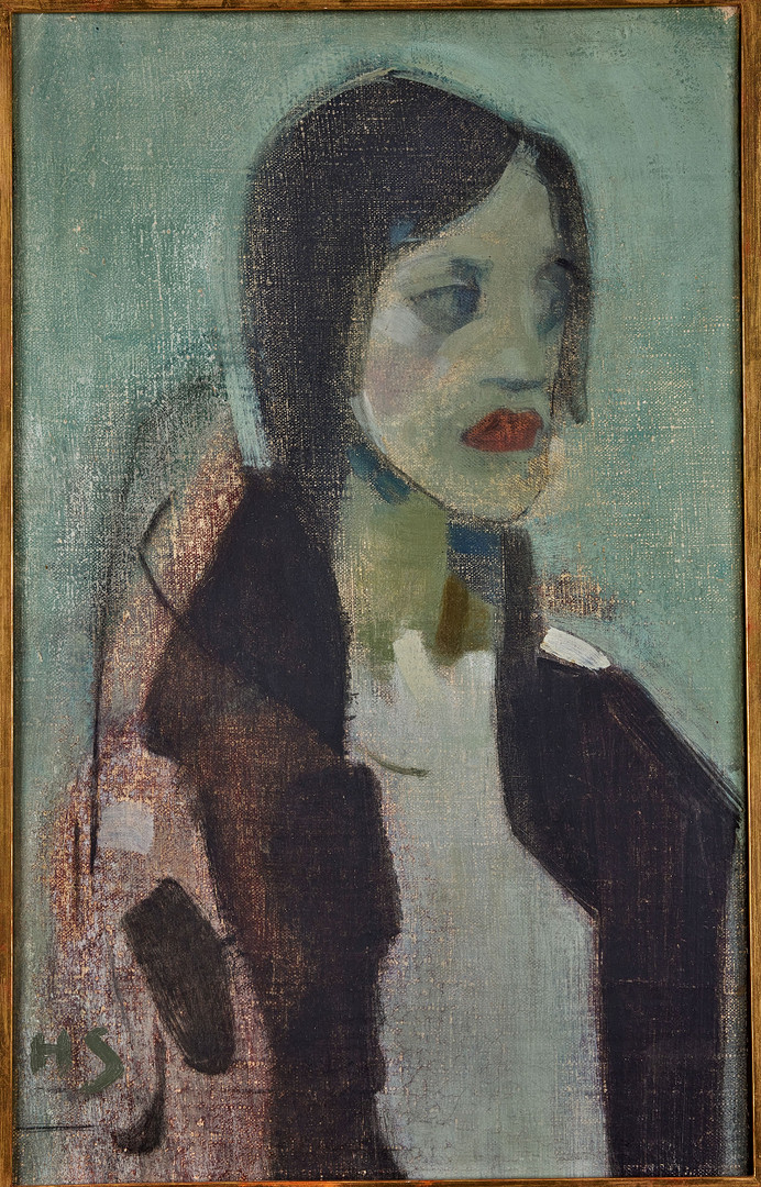 HELENE SCHJERFBECK. Spetssjalen, signerad, olja på duk.
