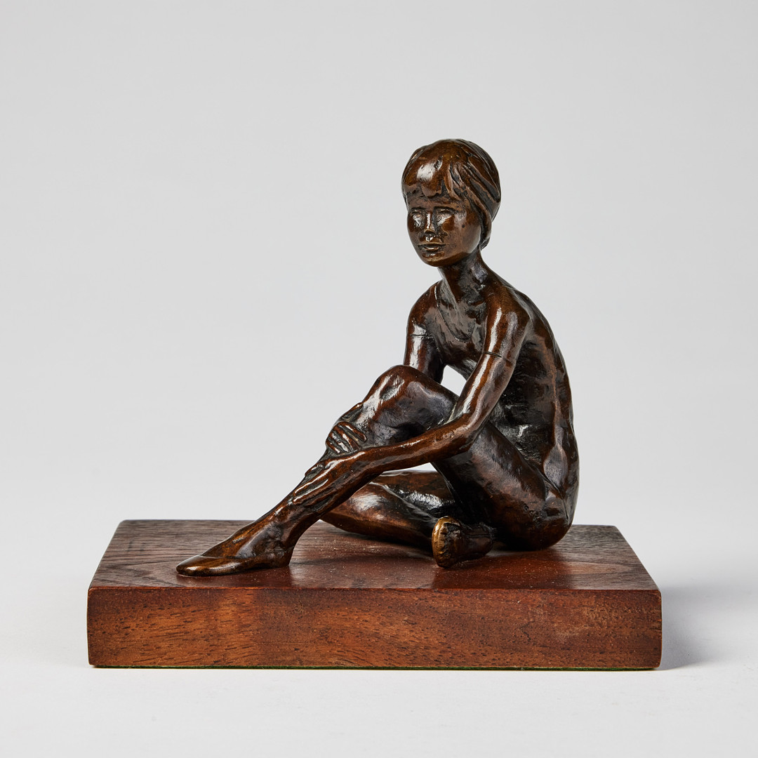 STERETT-GITTINGS KELSEY. Sittande ballerina, skulptur i brons, höjd 14 cm.