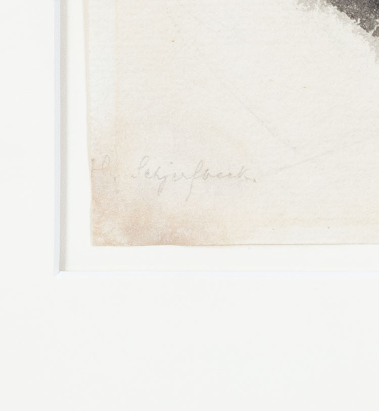 HELENE SCHJERFBECK. Kvinnohuvud, ca 1891, signerad, tuschlavering.