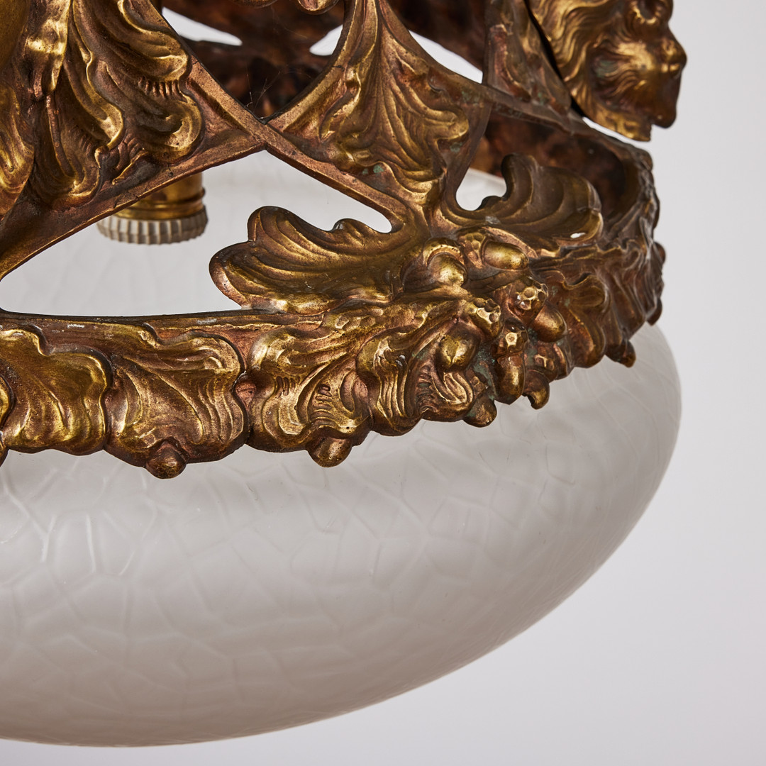 Ceiling lamp, probably Emy Wahlström, Sweden Art Nouveau, bronze.