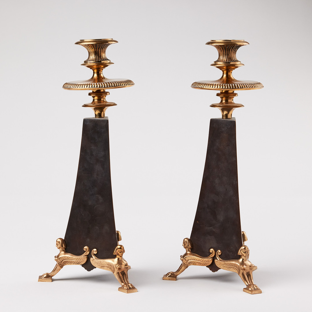 MELCHIOR WERNSTEDT. Candlesticks, a pair, Herman Bergman 1920s.