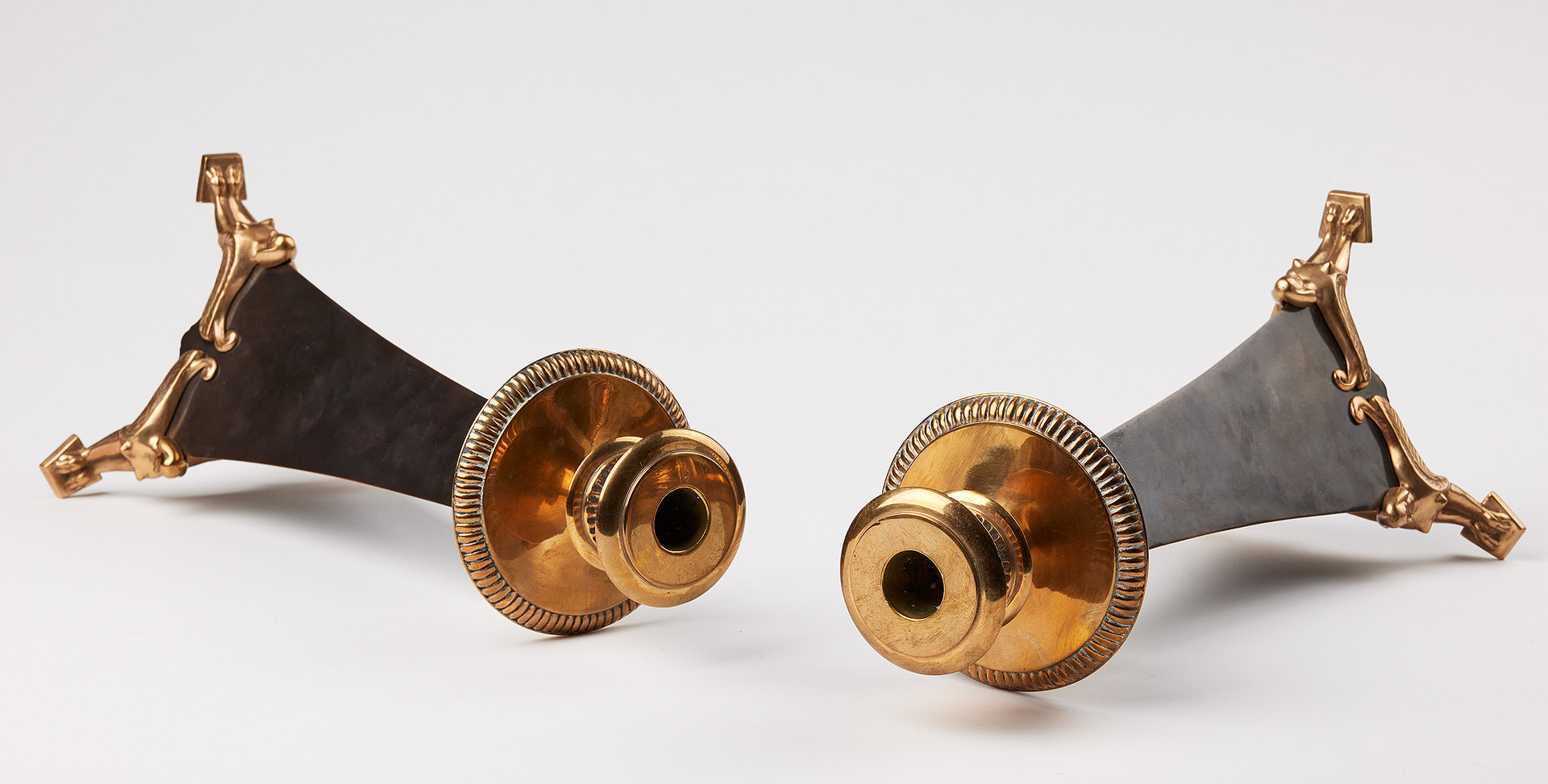 MELCHIOR WERNSTEDT. Candlesticks, a pair, Herman Bergman 1920s.