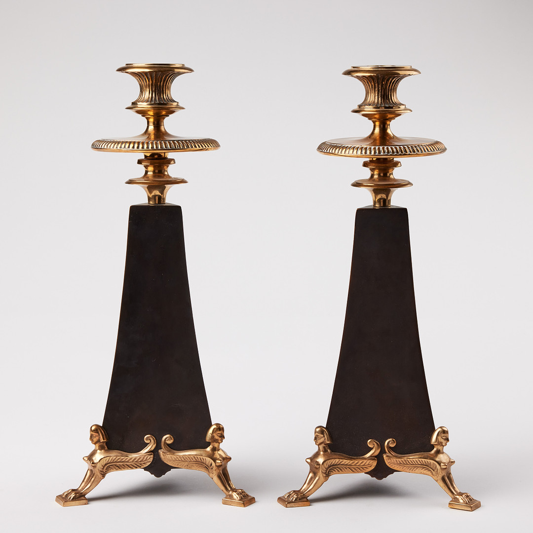 MELCHIOR WERNSTEDT. Candlesticks, a pair, Herman Bergman 1920s.