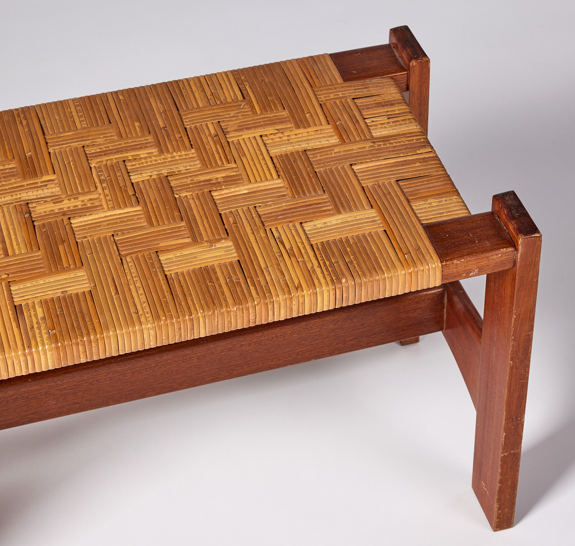JOSEF FRANK. Stool, teak, Firma Svenskt Tenn, model 2242, seat in wicker.