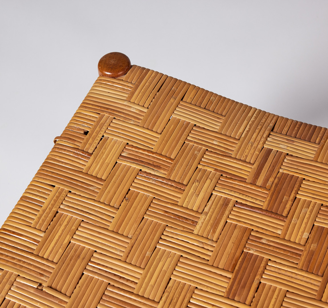 JOSEF FRANK. Stool, Firma Svenskt Tenn, model 686, teak, seat in wicker.