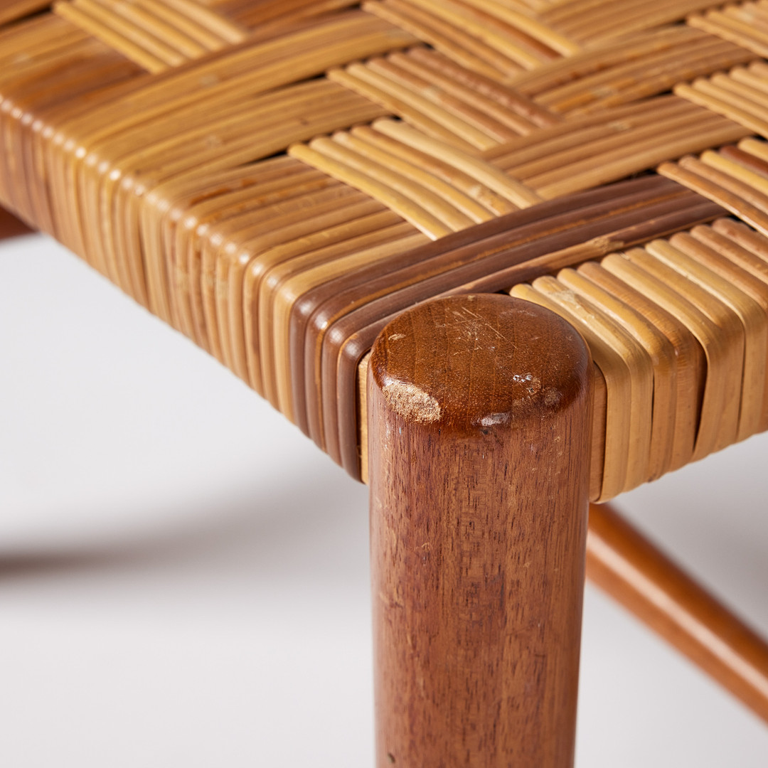 JOSEF FRANK. Stool, Firma Svenskt Tenn, model 686, teak, seat in wicker.