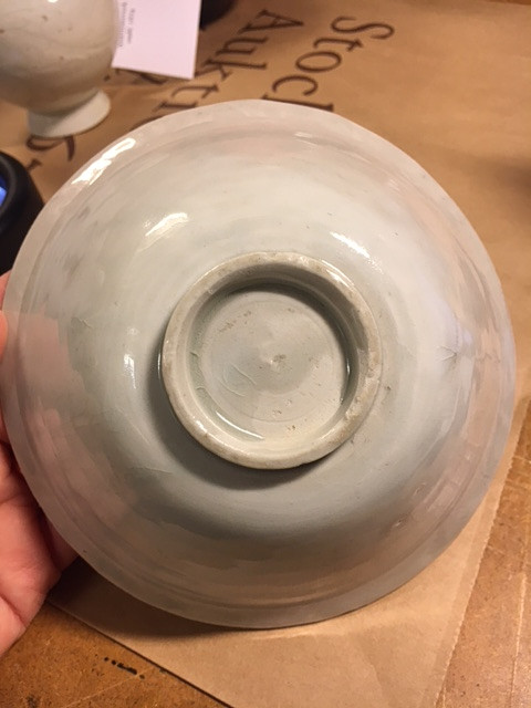 A MOULDED QINGBAI 'LOTUS' BOWL.