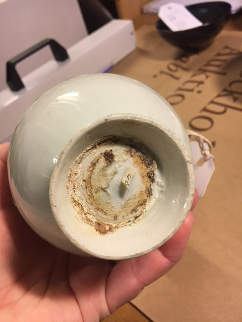 A QINGBAI CARVED BALUSTER VASE.
