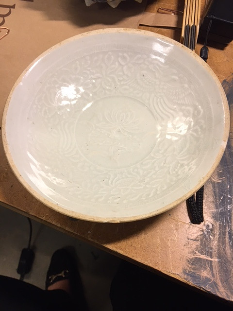 A MOULDED QINGBAI 'PHOENIX' BOWL.