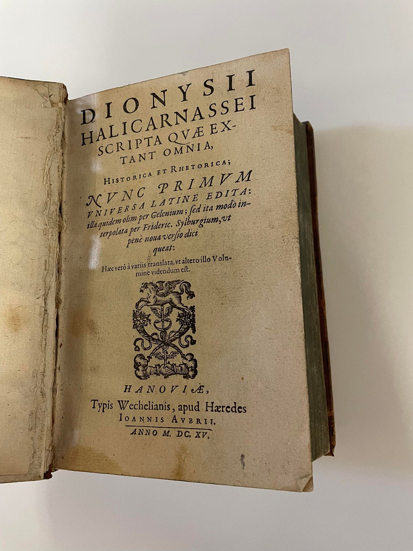 Images for 2298286. BOOK. Dionysii Halicarnassei Scripta quae extant