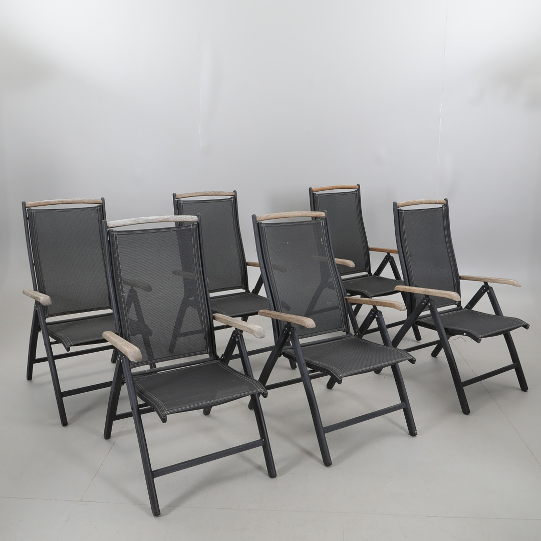 Images for 2314437. CHAIRS 6 pcs, adjustable garden chairs, armrests in