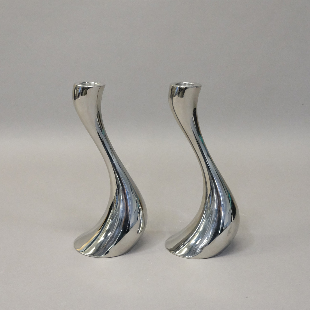 Images for 2363791. JENSEN, A PAIR OF CANDLE STICKS, COBRA