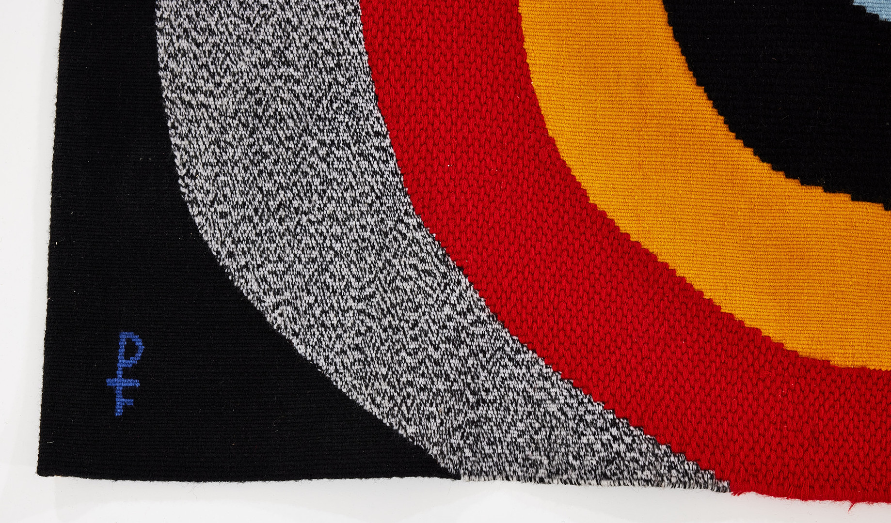SONIA DELAUNAY. ''Rencontre'', vävd tapet, Pinton Frères, Tapisserie D'Aubusson, Frankrike.