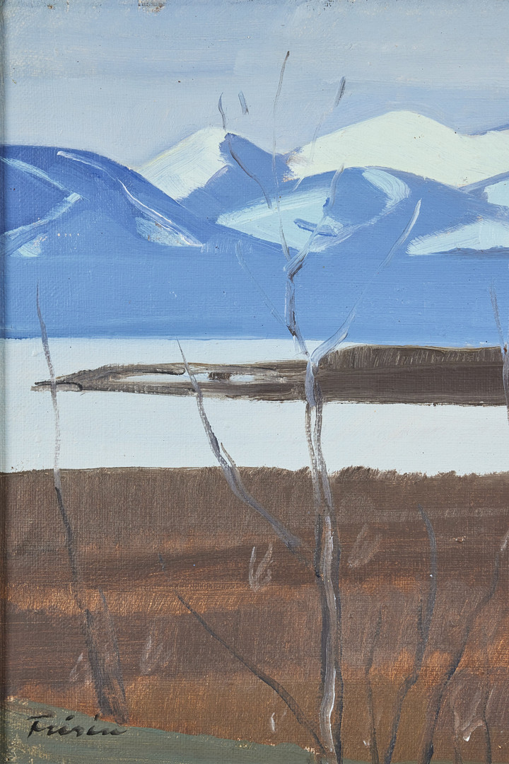 VERA FRISÉN. Fjällandskap, olja på duk uppklistrad på masonit, 27 x 34 cm.