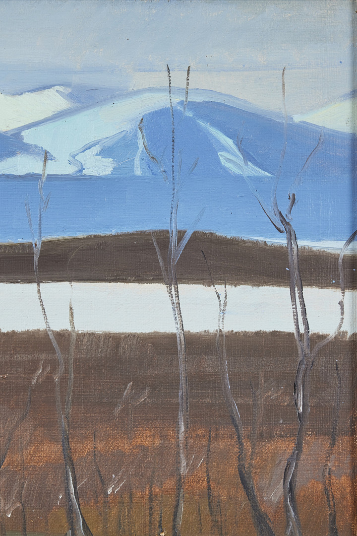 VERA FRISÉN. Fjällandskap, olja på duk uppklistrad på masonit, 27 x 34 cm.