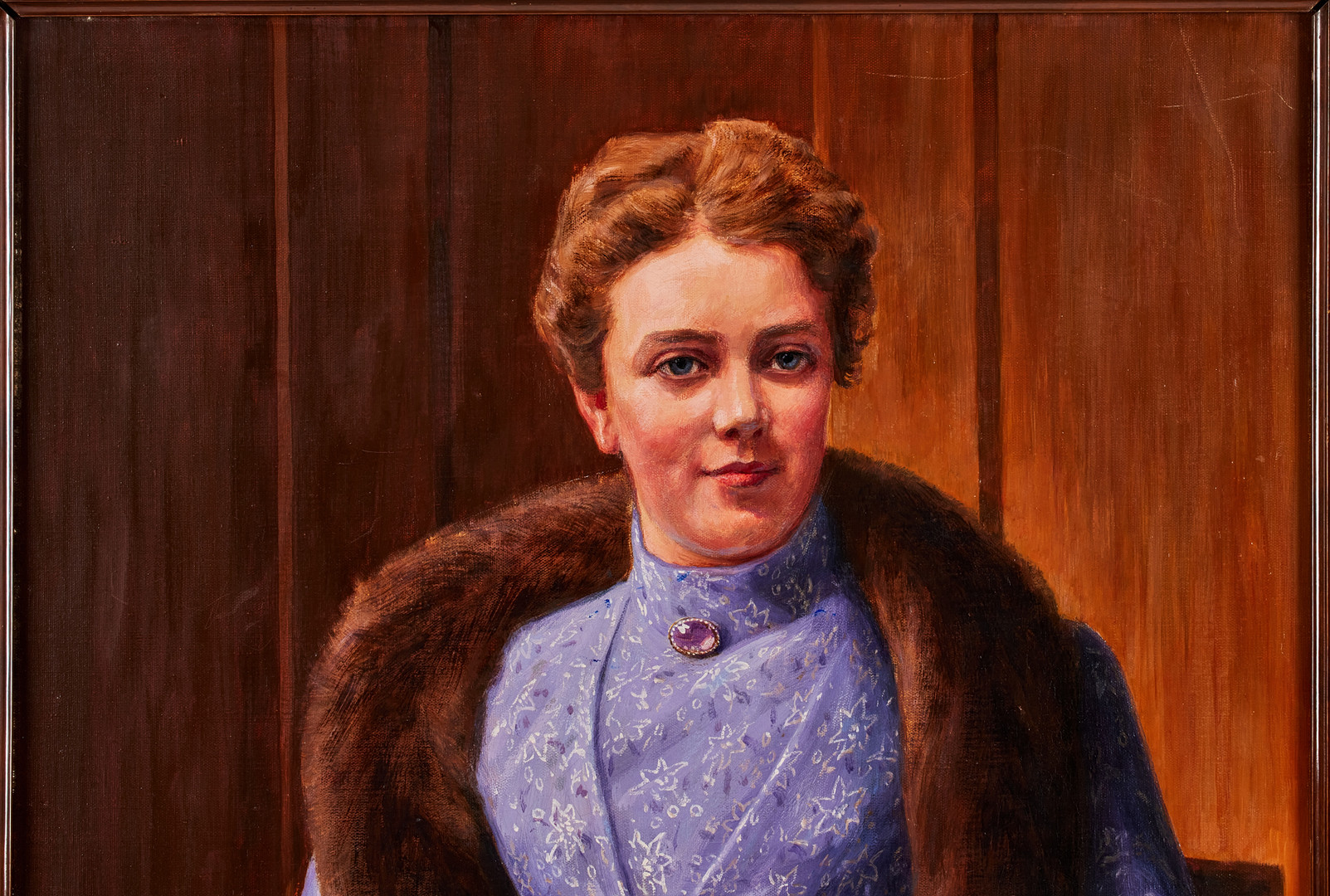 JOHAN KROUTHÉN. Kvinnoporträtt, olja på duk, 82 x 68 cm.