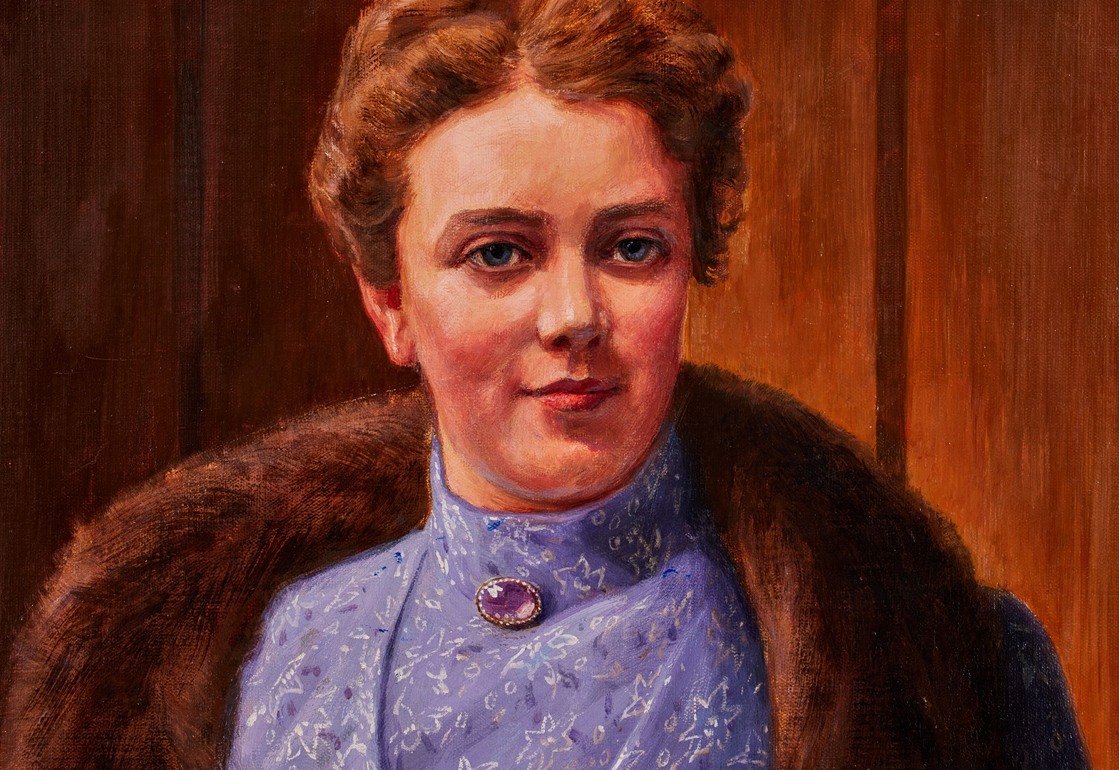 JOHAN KROUTHÉN. Kvinnoporträtt, olja på duk, 82 x 68 cm.