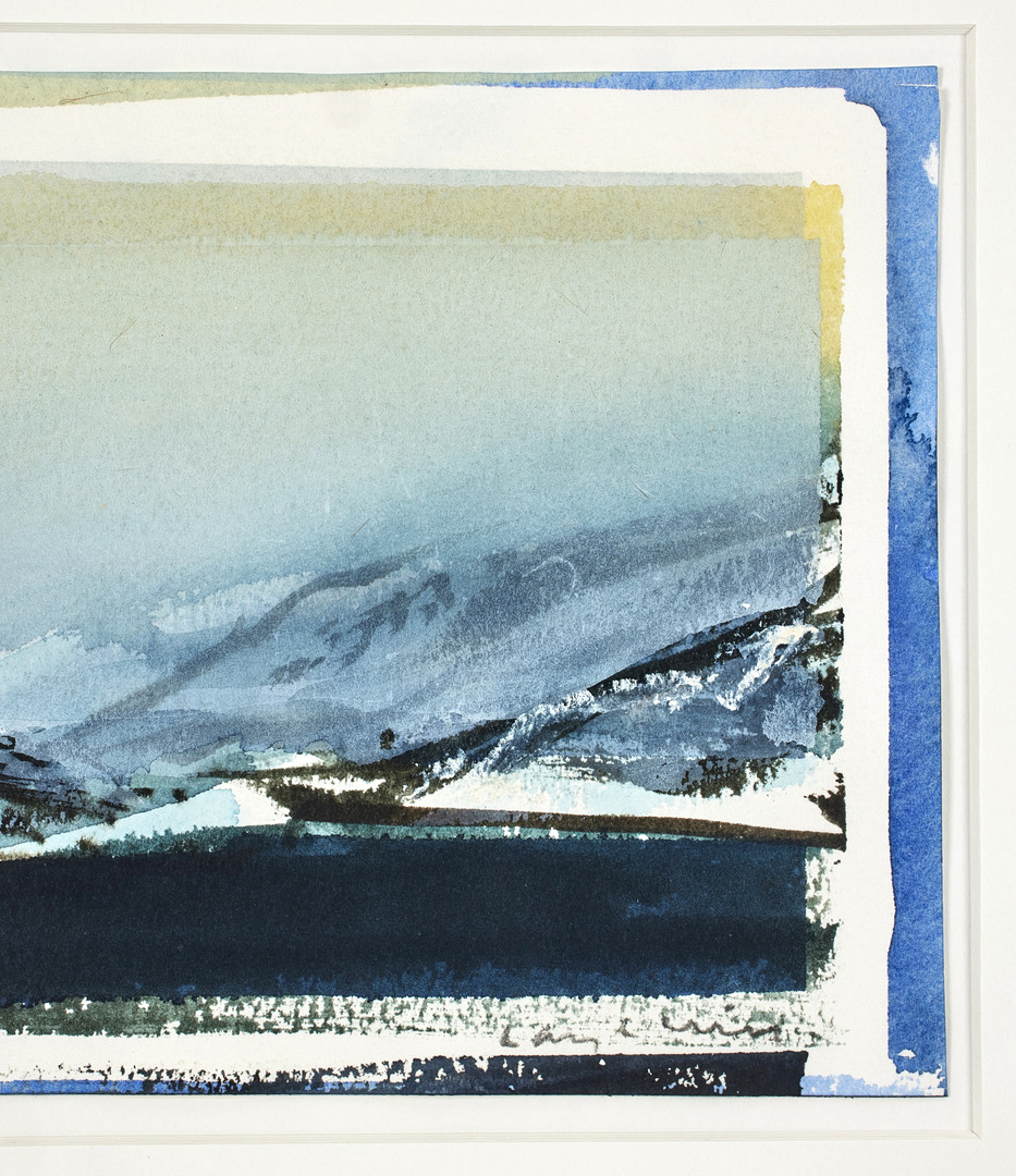 LARS LERIN. Sett från Hurtigruta, feb, akvarell på papper, 14 x 20 cm.