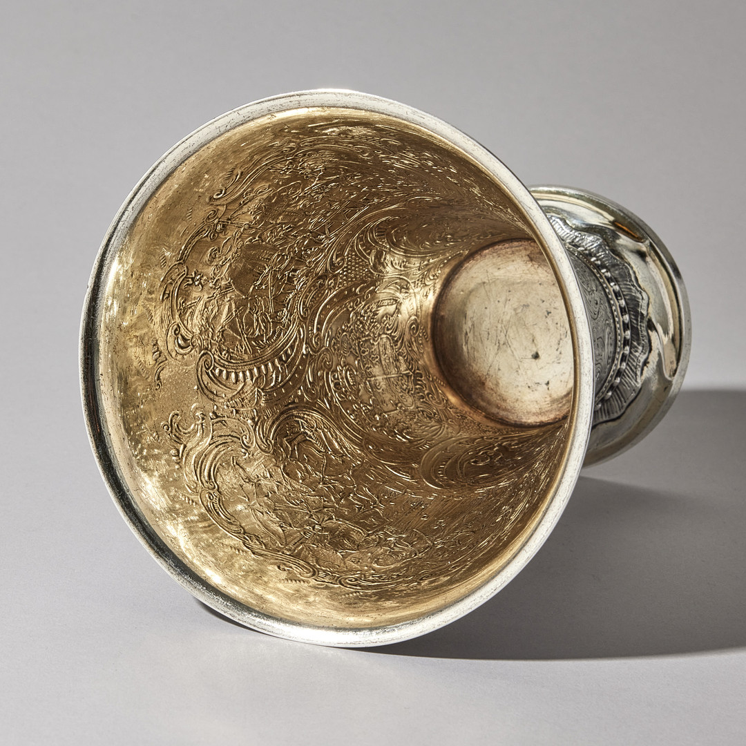 A Swedish 18th century parcel-gilt silver beaker, mark of Erik Ernander, Uppsala 1787.