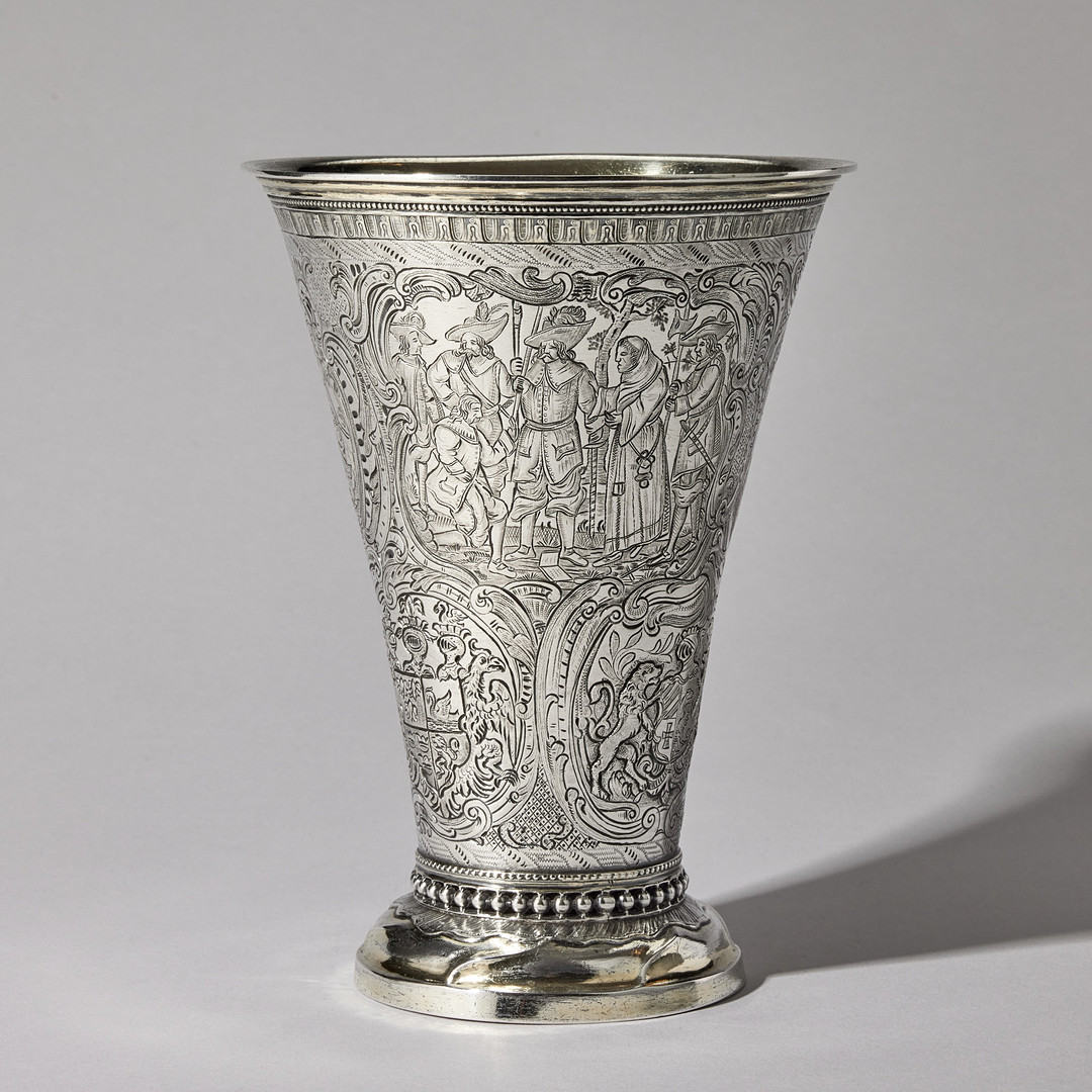 A Swedish 18th century parcel-gilt silver beaker, mark of Erik Ernander, Uppsala 1787.