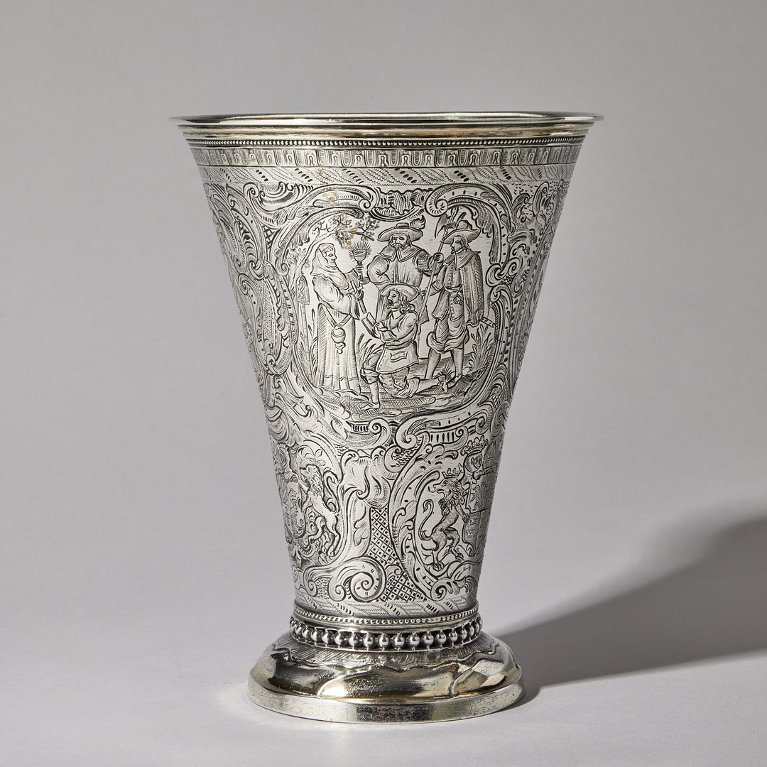 A Swedish 18th century parcel-gilt silver beaker, mark of Erik Ernander, Uppsala 1787.