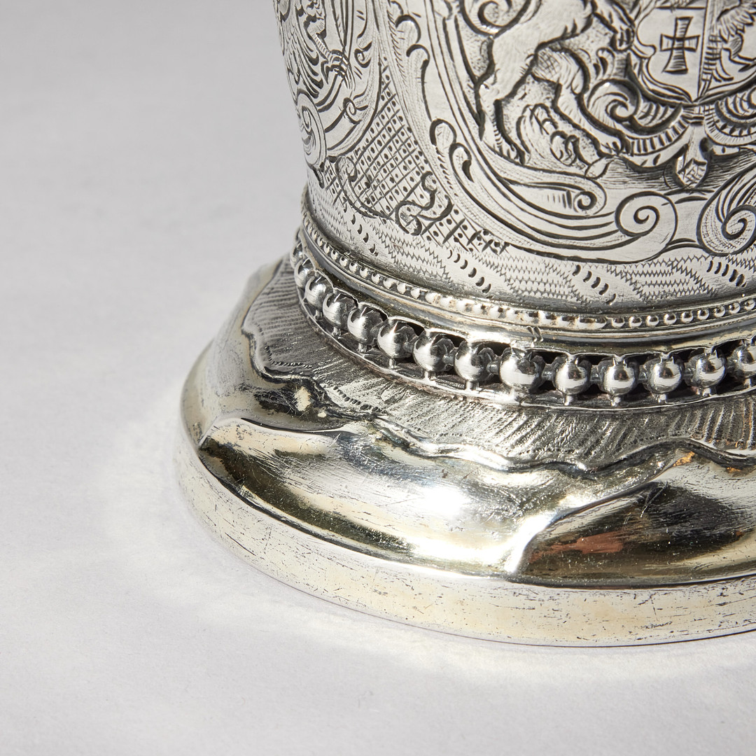 A Swedish 18th century parcel-gilt silver beaker, mark of Erik Ernander, Uppsala 1787.