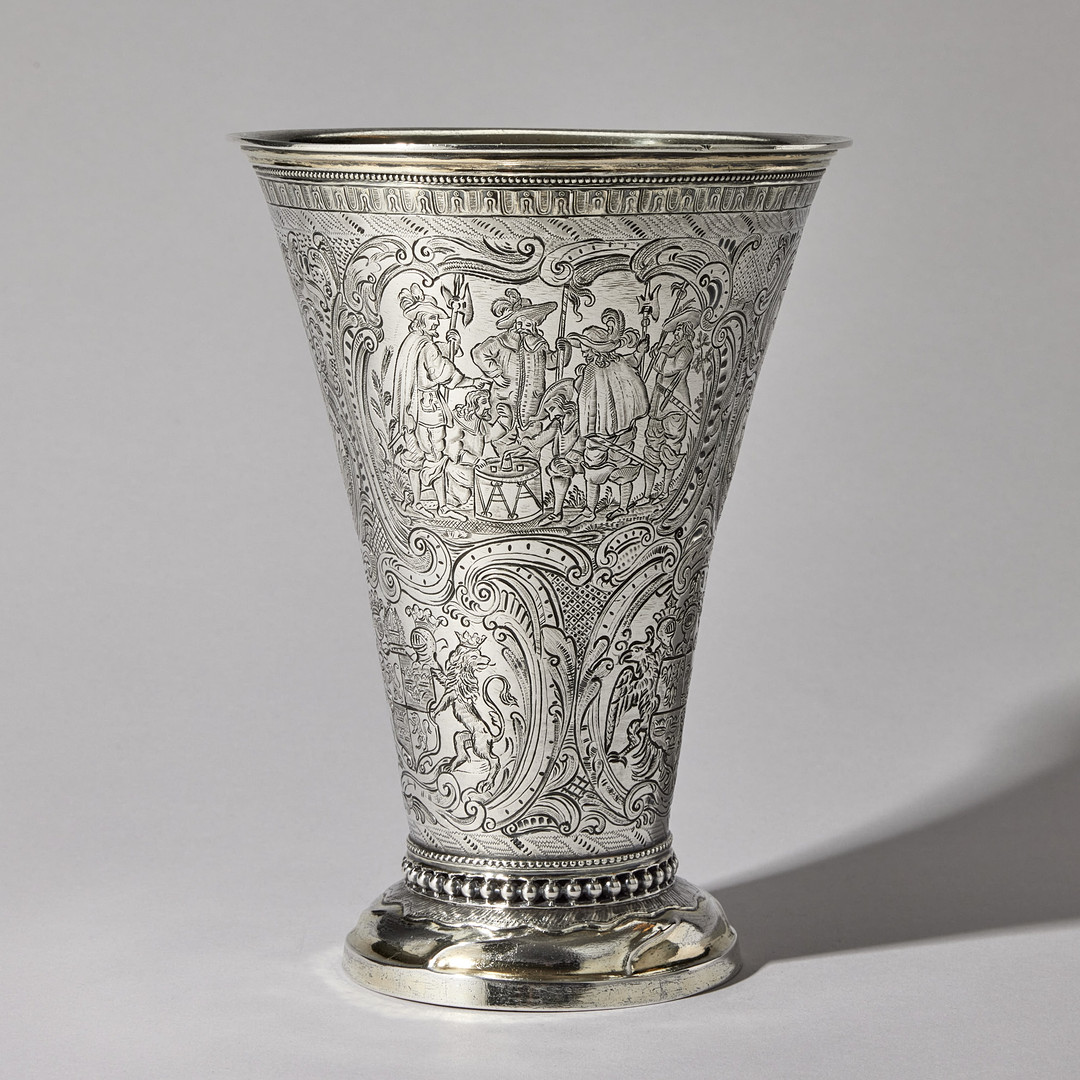 A Swedish 18th century parcel-gilt silver beaker, mark of Erik Ernander, Uppsala 1787.