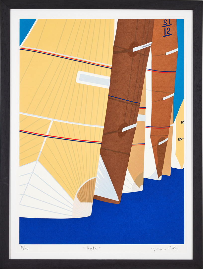 FRANCO COSTA. Regatta, färgserigrafi, 82 x 60 cm.