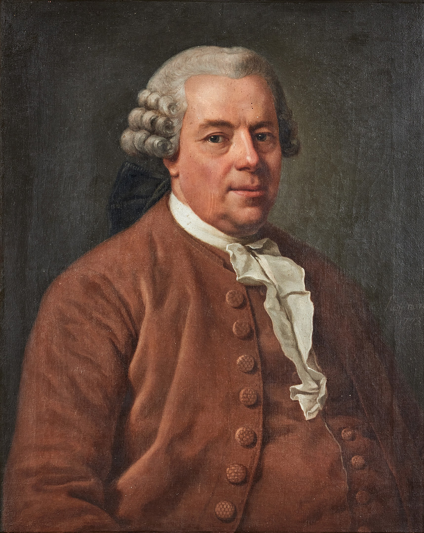 JONAS HOFFMAN (1726-1780). Ett par porträtt av borgmästare, rådman Kniper och hans fru, född Claesson, signerade och daterade Hoffman 1772, olja på duk.