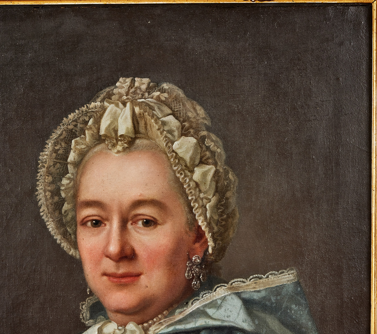 JONAS HOFFMAN (1726-1780). Ett par porträtt av borgmästare, rådman Kniper och hans fru, född Claesson, signerade och daterade Hoffman 1772, olja på duk.