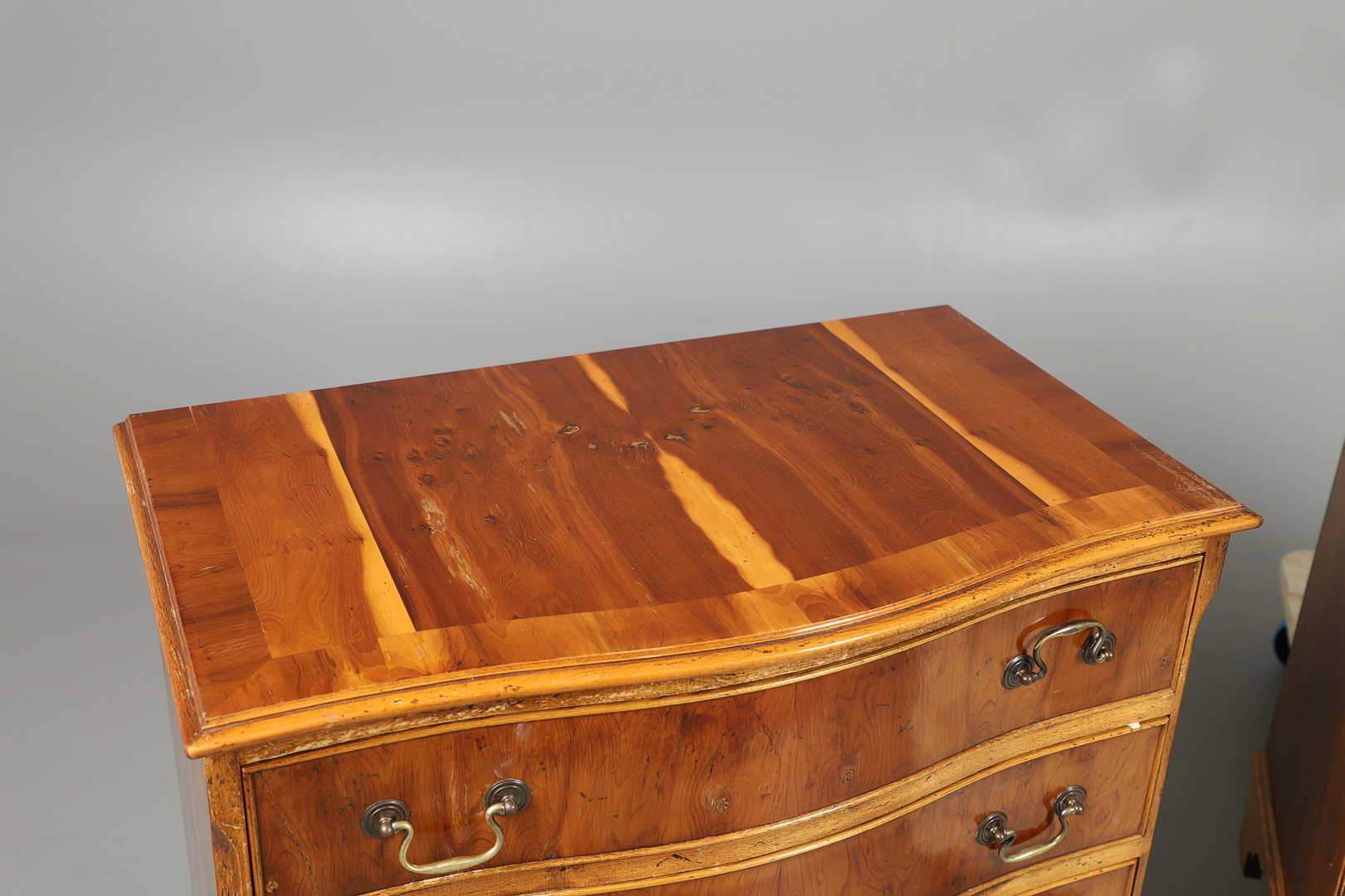 Images for 2467587. A PAIR OF YEW VENEERED REPRODUCTION SERPENTINE