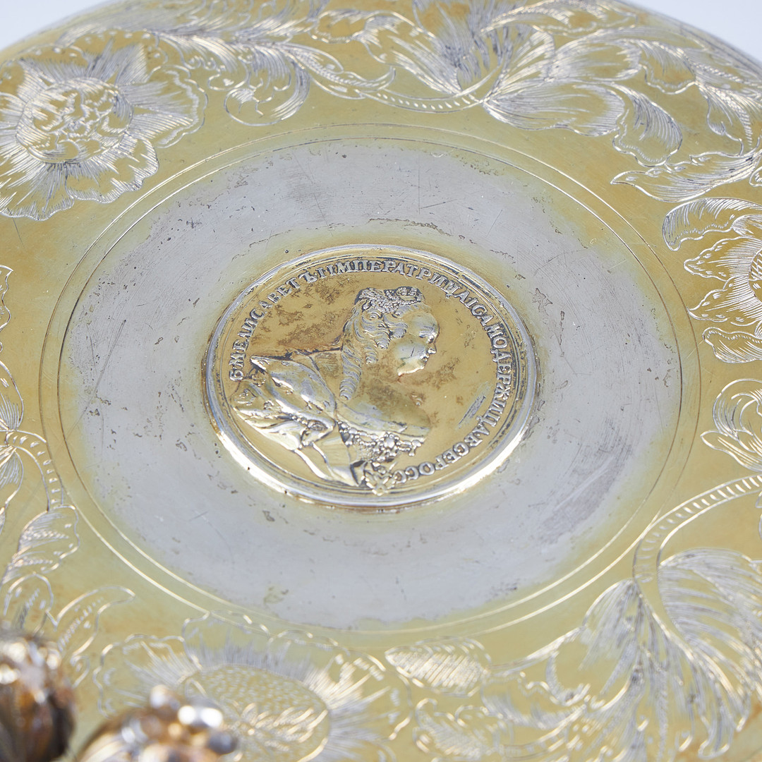 DRYCKESKANNA, silver, sannolikt Baltikum 1600-talets slut / 1700-talets början, omstämplad i Moskva 1755.