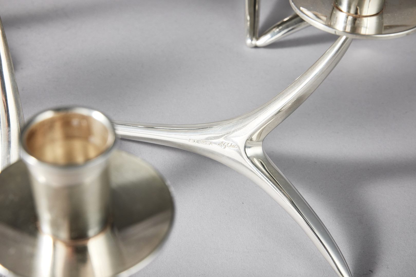 ANNA-GRETA EKER. Five silver candelabras, Turku 1959-1977.