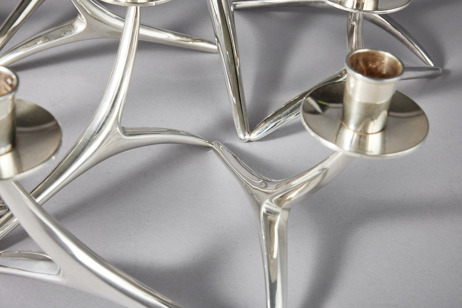 ANNA-GRETA EKER. Five silver candelabras, Turku 1959-1977.