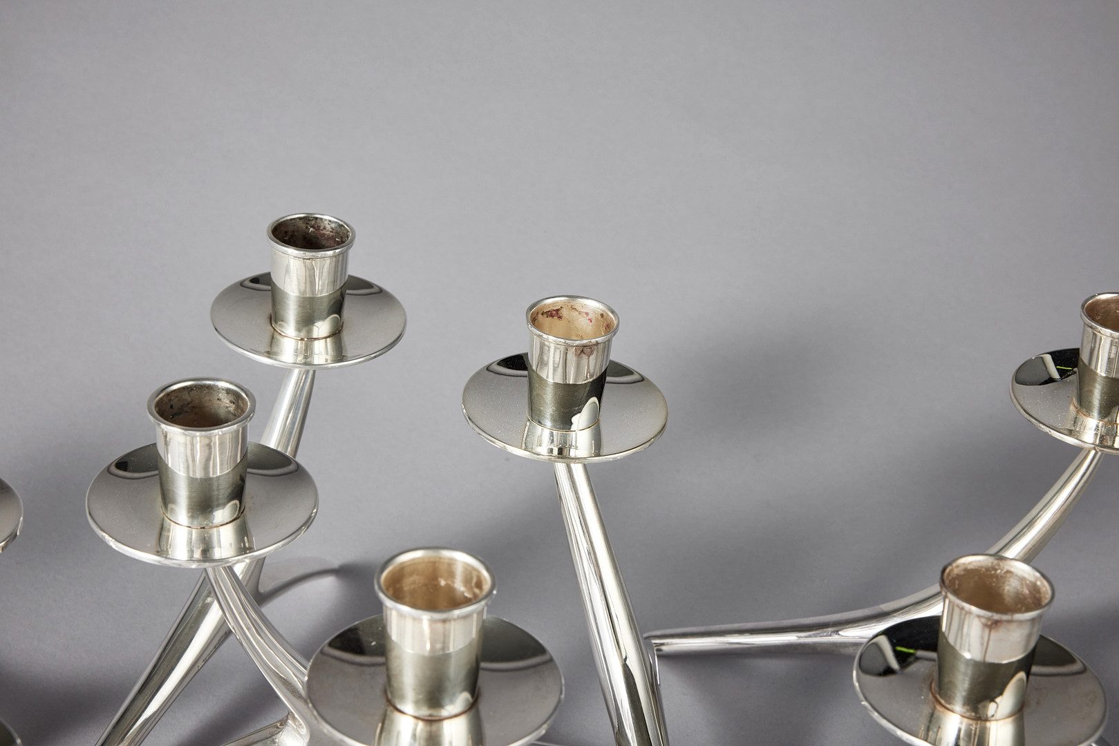 ANNA-GRETA EKER. Five silver candelabras, Turku 1959-1977.