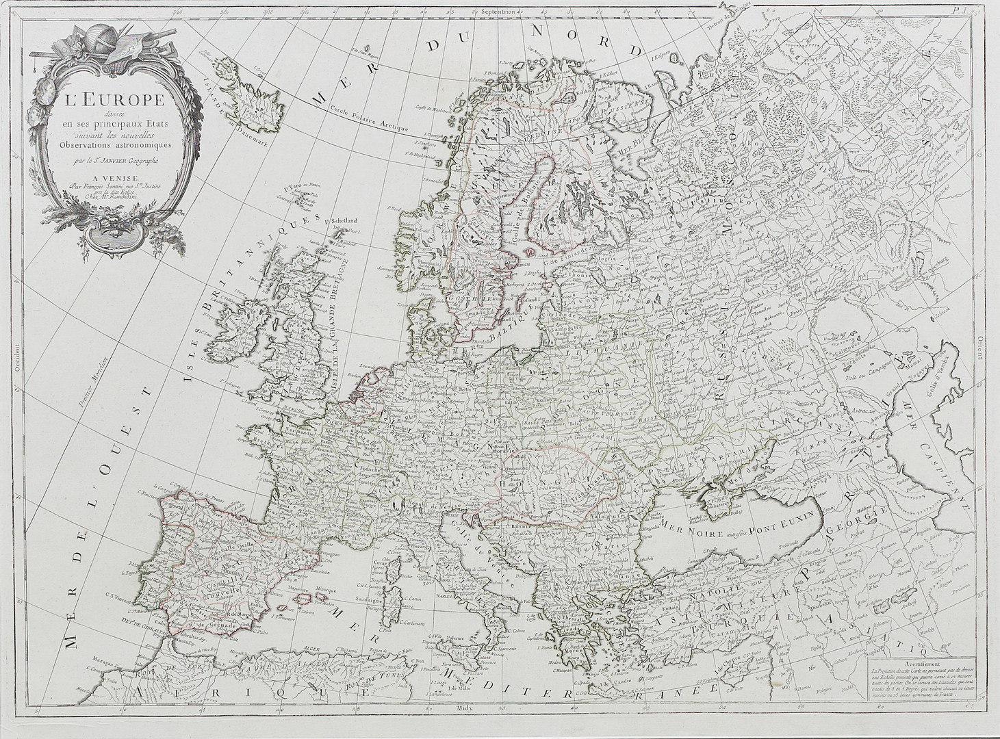 KARTA, EUROPA, S.r Janvier, 1776.