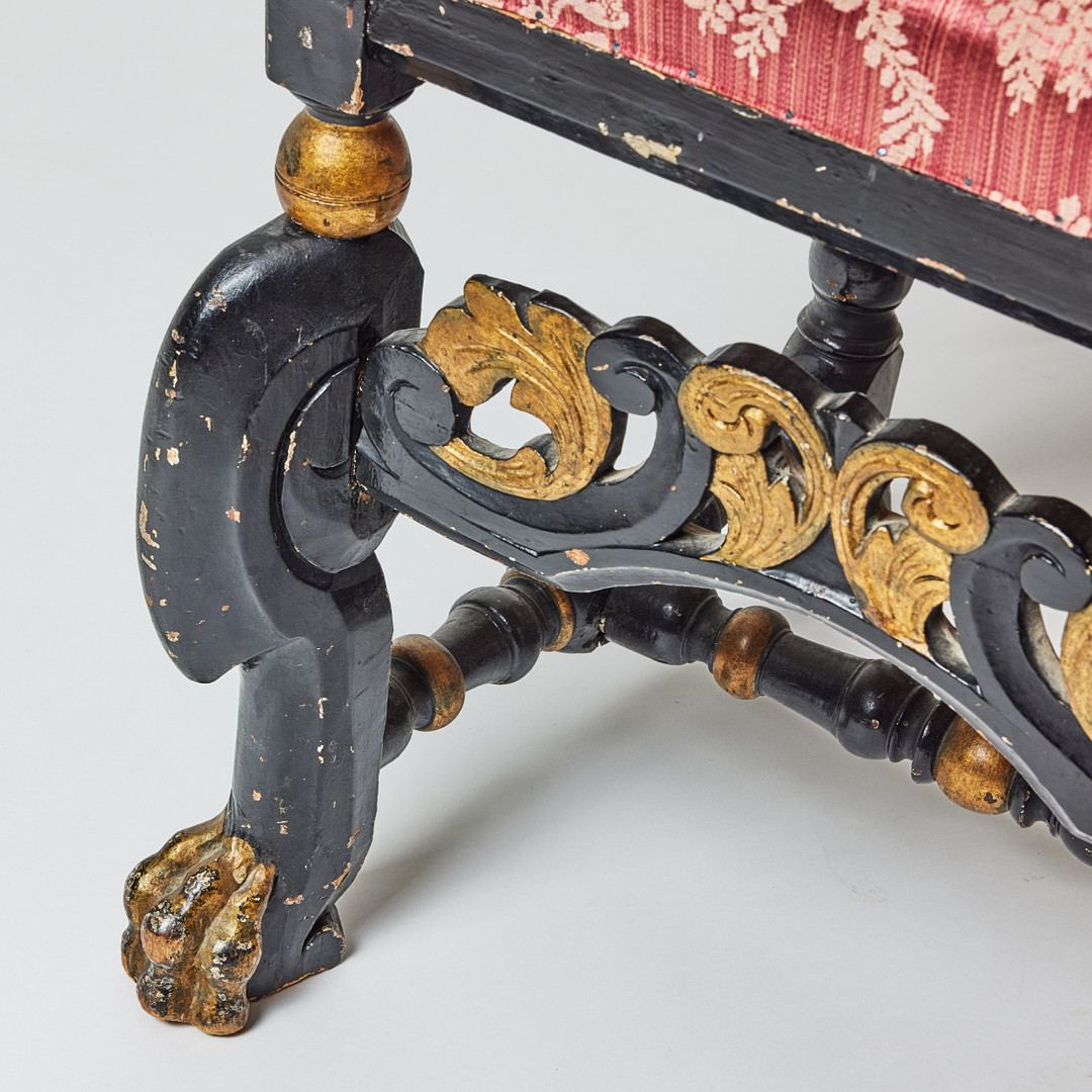 STOLAR FRÅN GEDDEHOLM, två par, karolinsk barock, Sverige omkring år 1700, träskuren dekor.
