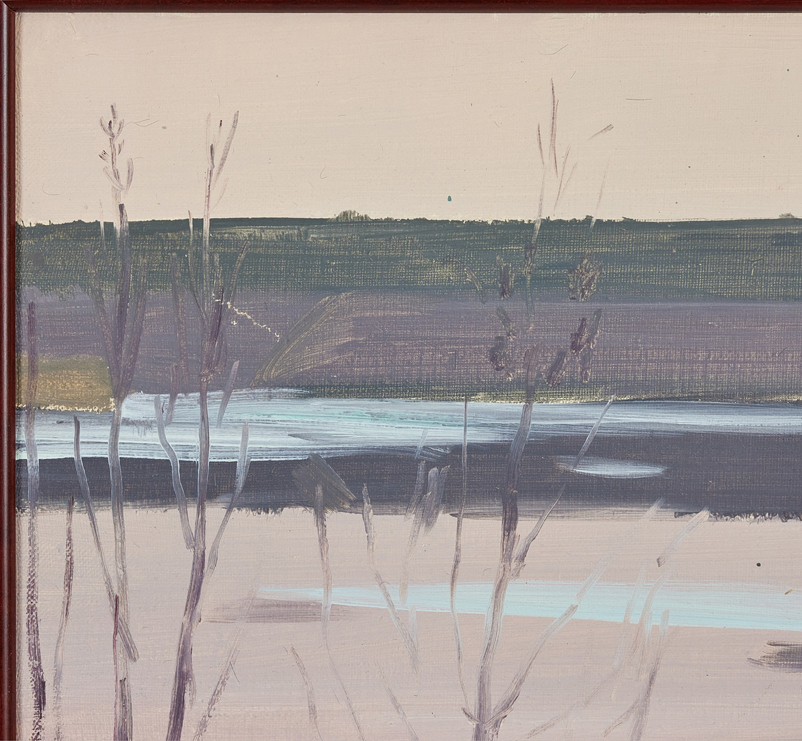 VERA FRISÉN. Utsikt i skymningsljus, olja på duk, 33 x 42,5 cm.